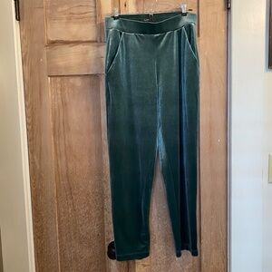 LOFT Green Velvet Pants/Leggings with Pockets Small